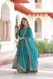 Ethereal  Silver Crunchy Sequins Embroidered Luxury Anarkali Gown Set