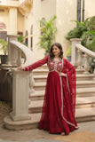 Amazing Festive Wear Faux Georgette Sequins Worked Gown - women's fashion mart