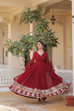 TRADITIONAL elegance Attractive Embroidered Sequins WORK WOMEN GOWN  women's fashion mart
