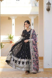 Beautiful Stylish designer Gown With Dupatta Set -WOMEN FASHION Sky Blue / M women's fashion mart