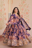 Elegance Digital Printed Embroidered Work Beautifully Gown With Dupatta