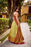 Heritage Inspired Vichitra Silk Printed Luxury Lehenga Set With Elegant Flare