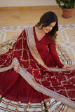 Beautiful Elegance Of Premium Designer Readymade Gown With Dupatta Set