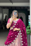 Zari Kota Lehenga Set With Embroidered Vichitra Silk Dupatta & Banglory Blouse