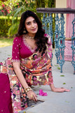 Stunning Sequins Tread Embroidery With Kalamkari Printed Lehenga Choli