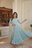 The Perfect Elegance Unique Embroidered Gown with Dupatta Set