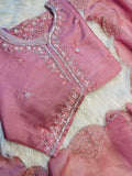 Desinger neck embroidered kurta set with dupatta  women's fashion mart
