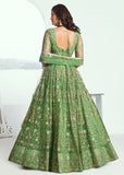 Superb Embroidered Net Pista Green Wedding Lehenga Choli - women's fashion mart