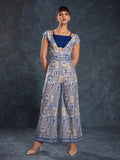 Designer Navy Blue Printed Jumpsuit - women's fashion mart