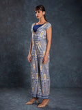Designer Navy Blue Printed Jumpsuit - women's fashion mart