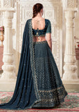 Exquisite and Luxurious Navy Blue Wedding Style Lehenga Choli - women's fashion mart