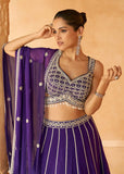 Angelic Purple Embroidered Bridal Lehenga Choli - women's fashion mart