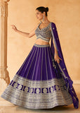 Angelic Purple Embroidered Bridal Lehenga Choli - women's fashion mart