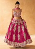 Fabulous Rani Pink Embroidered Bridal Lehenga Choli - women's fashion mart