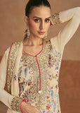Comforting Pure Chinon Festive Kurta-Palazzo Set - women's fashion mart