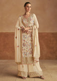 Comforting Pure Chinon Festive Kurta-Palazzo Set - women's fashion mart