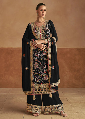 Comforting Pure Chinon Festive Kurta-Palazzo Set - women's fashion mart