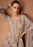 Marvelous Beige Chinon Palazzo Suit - women's fashion mart
