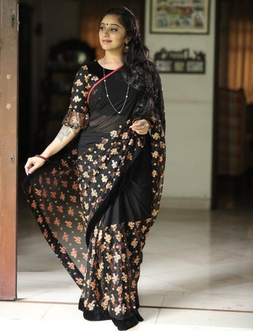 Fancy Georgette Saree -Georgette Saree Default Title women's fashion mart