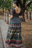 Chanderi Grey Readymade Digital Printed Gown.