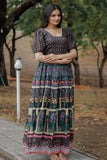 Chanderi Grey Readymade Digital Printed Gown.