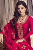 Nidhi Shah Art Silk Fabric Red Color Supreme Party Look Anarkali Suit.