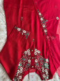 Designer Red Embroidered kurta bottom  with dupatta  women's fashion mart