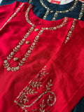Red embroidered kurta Bottom  with dupatta  women's fashion mart
