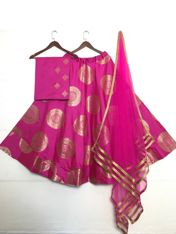Pink Color Jacquard Banarasi Silk Best Lehenga Choli With Dupatta
