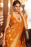 Mustard Color Fantastic Chiffon Bandhej Style Saree.
