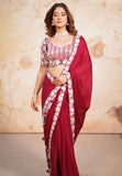 Sequins embroidery work saree -Saree Default Title women's fashion mart