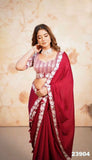 Sequins embroidery work saree -Saree Default Title women's fashion mart