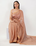 Blush-toned body with a subtle golden shimmer Saree -Saree Default Title women's fashion mart