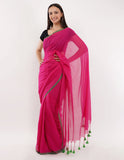pink eye-catching mul cotton saree -Saree Default Title women's fashion mart