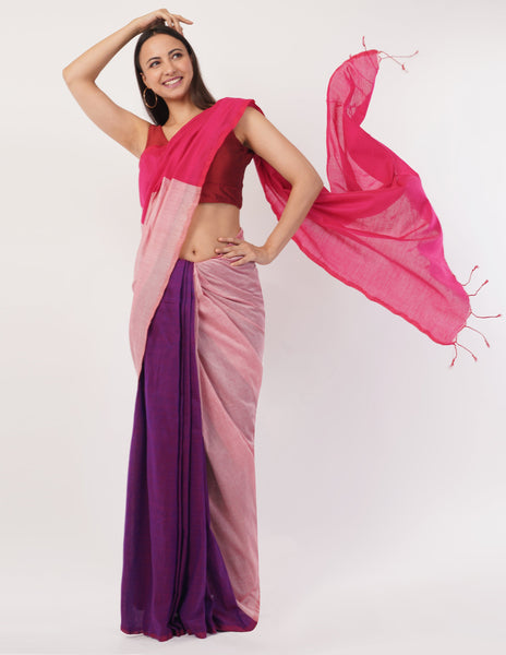 Crafted from the finest handwoven Khadi cotton Saree -Saree Default Title women's fashion mart