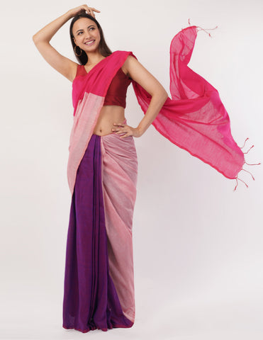 Crafted from the finest handwoven Khadi cotton Saree -Saree Default Title women's fashion mart