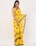 Mul stunning yellow mul cotton saree -Saree Default Title women's fashion mart