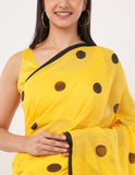 Mul stunning yellow mul cotton saree -Saree Default Title women's fashion mart