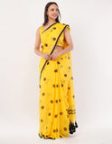 Mul stunning yellow mul cotton saree -Saree Default Title women's fashion mart