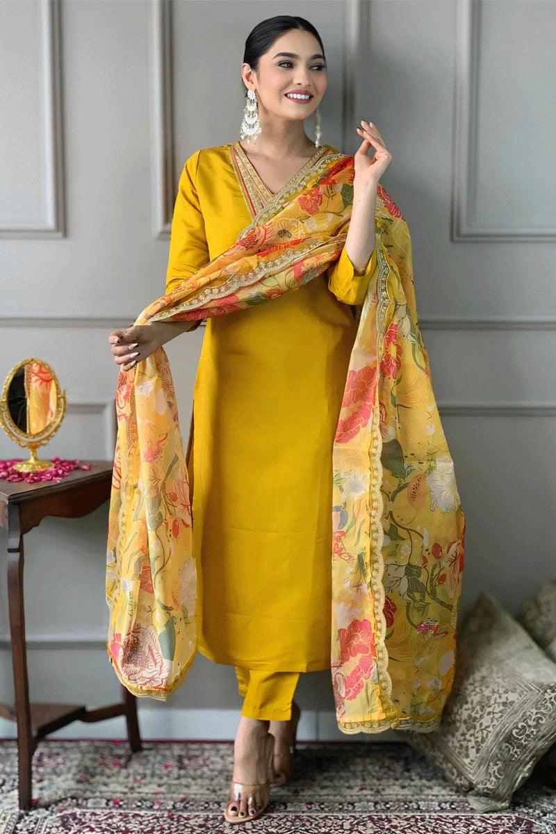 Chanderi Silk haldi kurti for wedding 2025  women's fashion mart