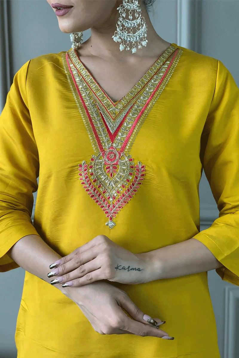 Chanderi Silk haldi kurti for wedding 2025  women's fashion mart