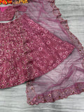 Chinon Silk Embellished With Heavy Thread Embroidery Lehenga -lehenga dress for wedding Soft Lavender / XL women's fashion mart