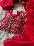 Designer Embroidered kurta pant with dupatta  women's fashion mart