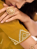 Elegant Mustard Yellow Chinon Hand Worked Kurta Set - women's fashion mart