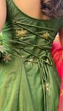 Dreamy Fit Green Kalidar Suit with Golden Embroidery - women's fashion mart