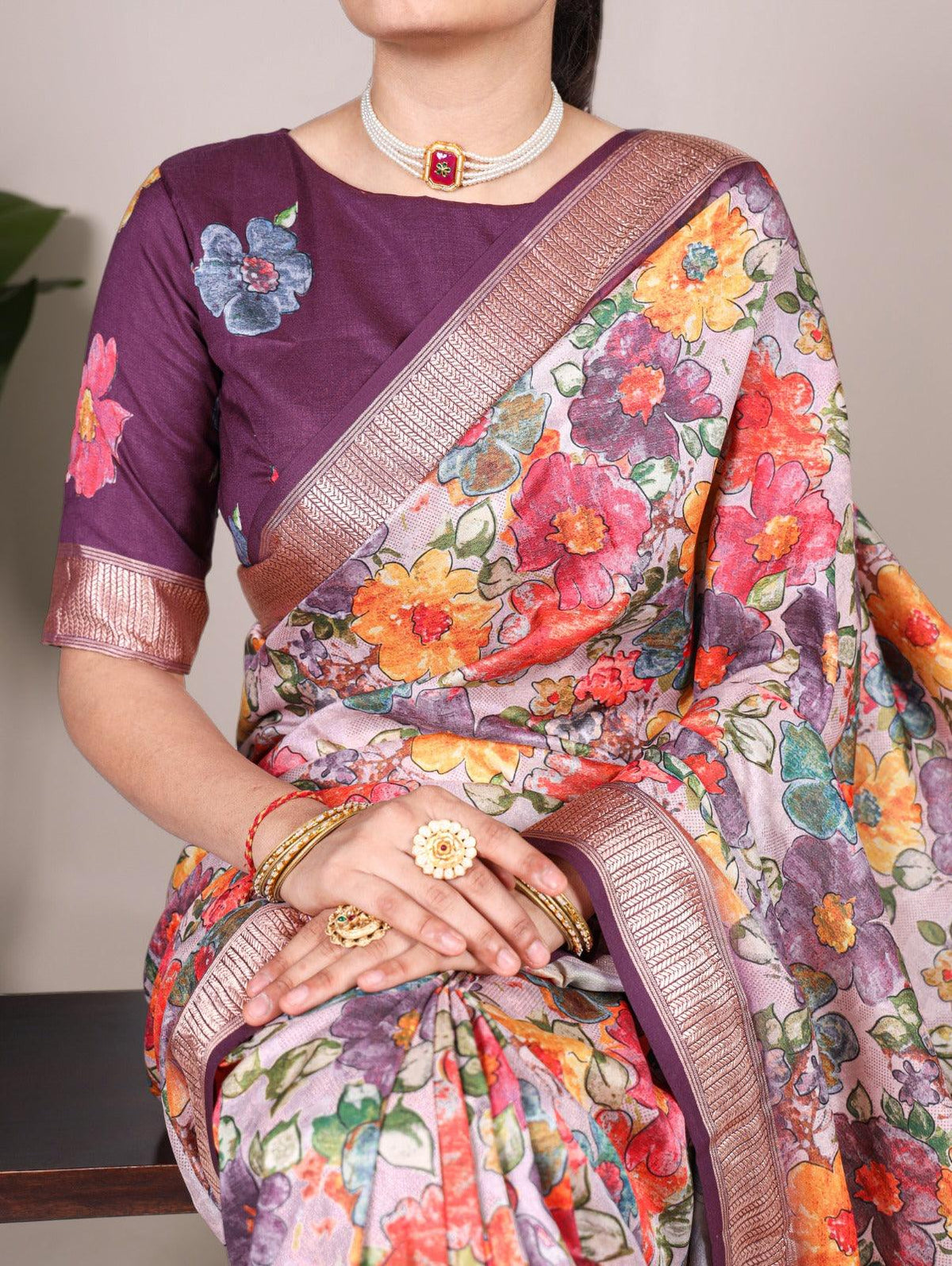 Aarti Tussar Silk Saree | Shoppers Trend