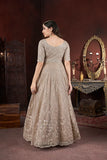 Chiku Color Embroidered Net Fabric Long Gown – Perfect for Festive Occasions -Gown M women's fashion mart