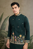 Stylish Green Men's Kurta Koti Set – Trendy & Elegant
