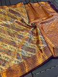 Dharmavaram Silk Sarees with Exquisite Leheriya Meenakari Weaving -silk saree Purple / free size women's fashion mart
