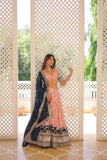 Dyeable Pure Viscose Jacquard fabric Lehenga Choli &Dupatta Set -Lehenga Choli Set White women's fashion mart